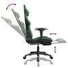 vidaXL Chaise de jeu de massage avec repose-pied Noir&Vert Similicuir