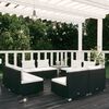 vidaXL Salon de jardin 8 pcs avec coussins r&eacute;sine tress&eacute;e noir