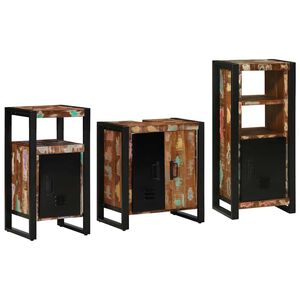 vidaXL Ensemble de mobilier de salle de bain 3 pcs Bois Recycl&eacute; Solide