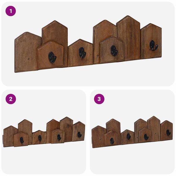 vidaXL Cintre Marron 48 x 8 x 15 cm Bois de Mahogany Massif