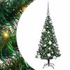 vidaXL Sapin de No&euml;l artificiel pr&eacute;-&eacute;clair&eacute; Vert 120 cm PVC et m&eacute;tal