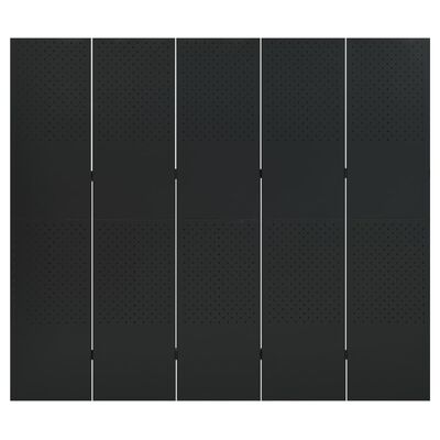 vidaXL Cloisons de séparation 5 panneaux 2 pcs Noir 200x180 cm Acier