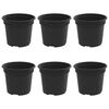 vidaXL Pot &agrave; fleurs rond 6 pc Noir &Oslash; 12,5 x 10 cm Plastique