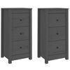 vidaXL Buffets 2 pcs Gris 40x35x80 cm Bois massif de pin