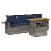 vidaXL Salon de jardin 5 pcs avec coussins gris r&eacute;sine tress&eacute;e