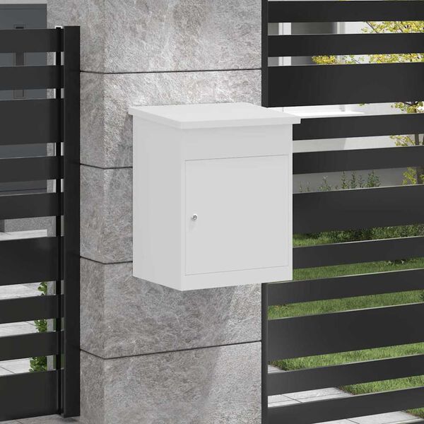 vidaXL Boîte de dépôt de colis Blanc 47,5 x 38 x 59 cm Acier