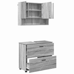 vidaXL Ensemble de mobilier de salle de bain 2 pc Gris Sonoma