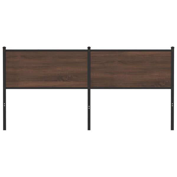 vidaXL T&ecirc;te de lit de remplacement ch&ecirc;ne marron 160 cm bois d'ing&eacute;nierie et acier