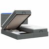 vidaXL Lit coffre avec matelas et LED Gris fonc&eacute; 200 x 200 cm Tissu