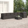vidaXL Salon de jardin 6 pcs avec coussins Noir Résine tressée