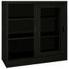 vidaXL Armoire à portes coulissantes Noir 90x40x90 cm Acier