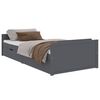 vidaXL Cadre de lit sans matelas gris fonc&eacute; bois pin massif 90x200cm