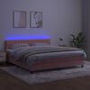 vidaXL Sommier &agrave; lattes de lit avec matelas et LED Rose 160x200 cm