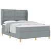 vidaXL Lit &agrave; ressorts avec t&ecirc;te de lit Gris clair 200 x 140 cm tissu