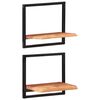 vidaXL &Eacute;tag&egrave;res murales 2 pcs 40x24x35 cm Bois d'acacia et acier