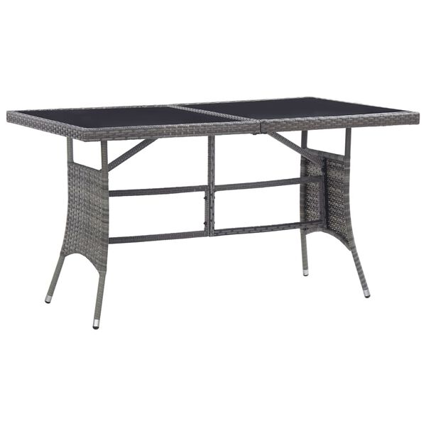 vidaXL Table de jardin Gris 140x80x74 cm R&eacute;sine tress&eacute;e