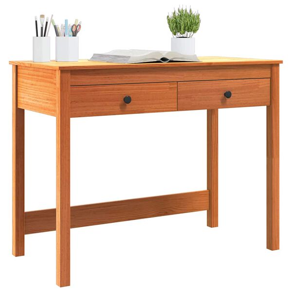 vidaXL Bureau avec tiroir Max Marron 100 x 50 x 78 cm Pin massif