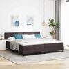 vidaXL Lit &agrave; ressorts avec matelas Marron fonc&eacute; 200 x 200 cm tissu