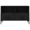 vidaXL Meuble TV Noir 80x36x50 cm Bois d'ing&eacute;nierie