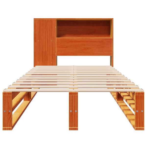 vidaXL Lit biblioth&egrave;que sans matelas cire marron 75x190 cm bois massif