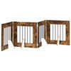 vidaXL Porte de chien pliable avec supports 4 pcs Ch&ecirc;ne fum&eacute; 241 cm