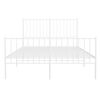 vidaXL Cadre de lit m&eacute;tal sans matelas et pied de lit blanc 120x200 cm
