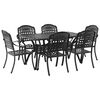 vidaXL Ensemble de salle &agrave; manger pour jardin 7 pcs Noir Aluminium