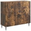 vidaXL Buffet Ch&ecirc;ne fum&eacute; 89 x 34,5 x 80 cm Bois d'ing&eacute;nierie