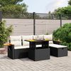 vidaXL Salon de jardin 6 pcs avec coussins noir r&eacute;sine tress&eacute;e