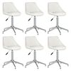 vidaXL Chaises pivotantes &agrave; manger lot de 6 blanc similicuir
