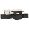 vidaXL Ensemble de canap&eacute; de jardin 6 pc Noir polyrotin