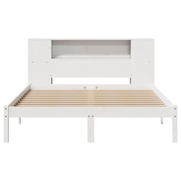 vidaXL Lit bibliothèque sans matelas blanc 140x190 cm bois pin massif