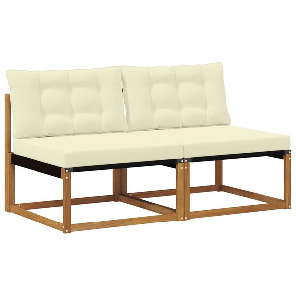 vidaXL 2 Pi&egrave;ce Sofa de milieu ext&eacute;rieur Bois d'Acacia Massif Naturel