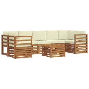vidaXL Ensemble de canap&eacute;s d'ext&eacute;rieur 8 pcs Naturel et Cr&egrave;me