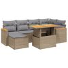 vidaXL Salon de jardin avec coussins 7 pcs beige r&eacute;sine tress&eacute;e