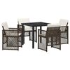 vidaXL Ensemble de salle &agrave; manger pour jardin 5 pc Marron polyrotin