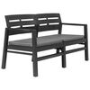 vidaXL Banc de jardin &agrave; 2 places coussins 133 cm Plastique Anthracite