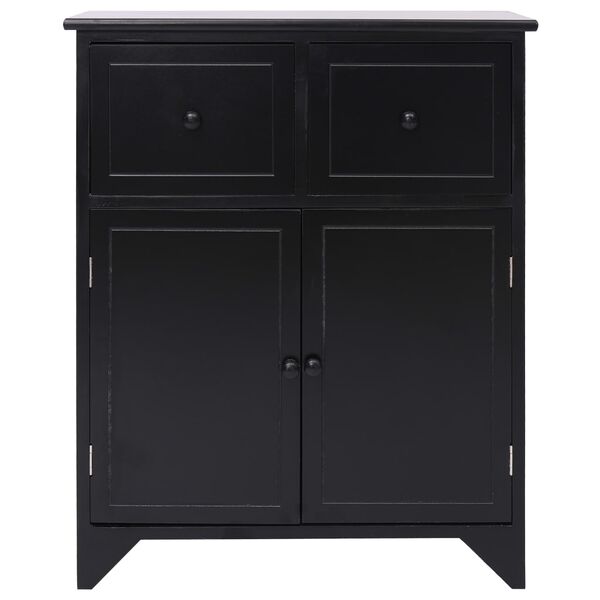 vidaXL Armoire latérale Noir 60x30x75 cm Bois de Paulownia