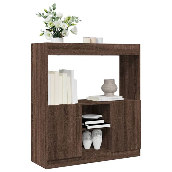 vidaXL Buffet haut ch&ecirc;ne marron 92x33x100 cm bois d'ing&eacute;nierie