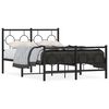 vidaXL Cadre de lit m&eacute;tal sans matelas avec pied de lit noir 120x190cm