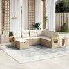vidaXL Salon de jardin avec coussins 7 pcs beige r&eacute;sine tress&eacute;e