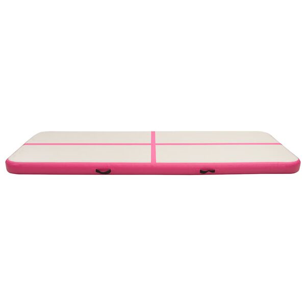 vidaXL Tapis gonflable de gymnastique avec pompe 400x100x15cm PVC Rose