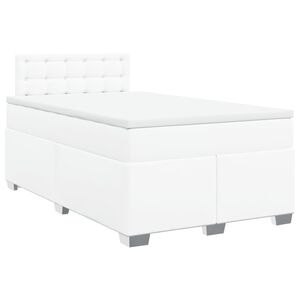 vidaXL Sommier &agrave; lattes de lit avec matelas Blanc 120x200cm Similicuir