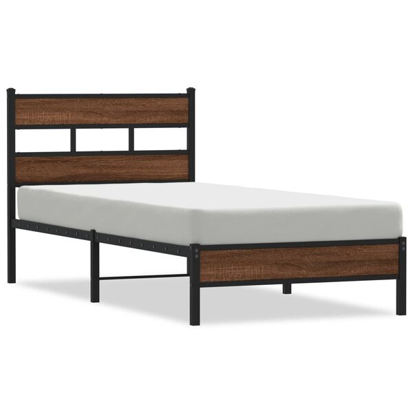vidaXL Cadre de lit sans matelas ch&ecirc;ne marron 100x190 cm