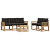 vidaXL Ensemble de canap&eacute;s d'ext&eacute;rieur 6 pc 5 place Blanc et noir