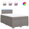 vidaXL Sommier &agrave; lattes de lit avec matelas Taupe 120x200 cm Tissu