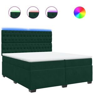 vidaXL Sommier &agrave; lattes de lit et matelas Vert fonc&eacute; 200x200cm Velours