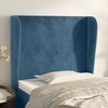 vidaXL T&ecirc;te de lit avec oreilles Bleu fonc&eacute; 83x23x118/128 cm Velours
