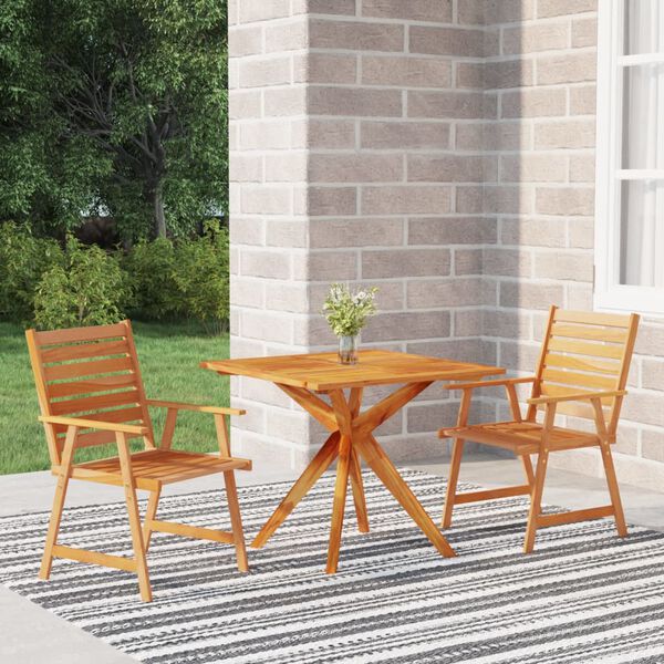 vidaXL Ensemble &agrave; manger de jardin 3 pcs Bois d'acacia solide