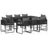 vidaXL Ensemble de salle &agrave; manger pour jardin 9 pcs Noir et anthracite